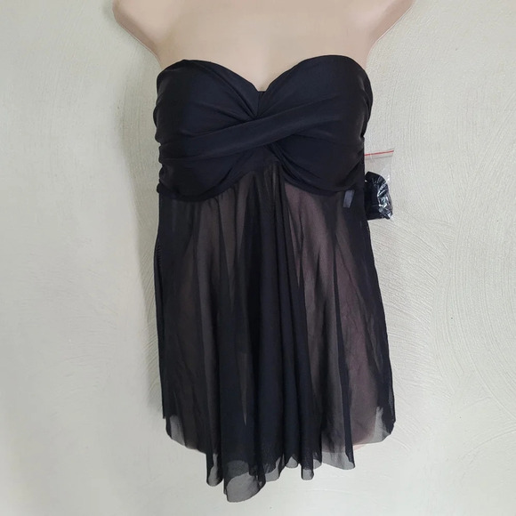 Flutterkini Black Swim Molded Top and Bottom Set Size Women Large NEW with TAGS - Picture 2 of 13